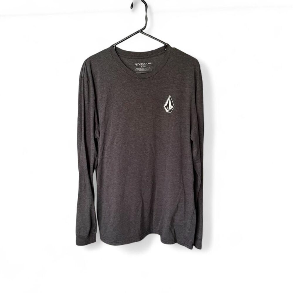 Volcom Stone Graphic T-Shirt Men’s XL Gray Long Sleeve Modern Fit Logo Tee